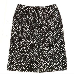 Talbots Dot Print Black White Career Pencil Skirt Women's 4